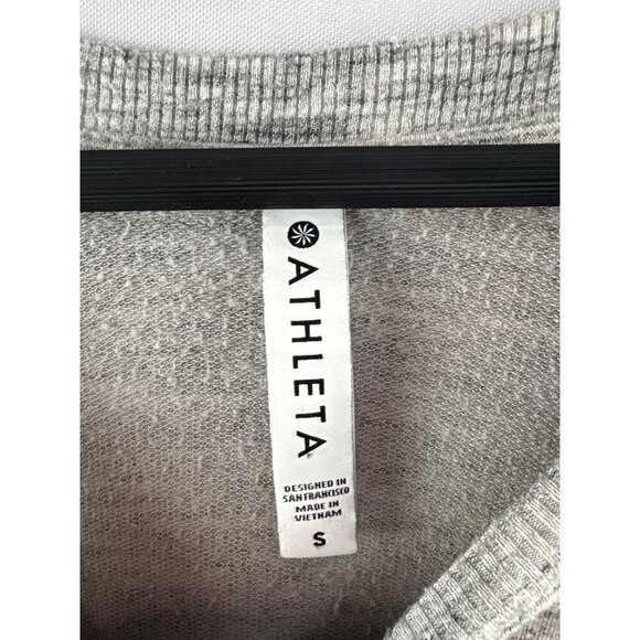 Athleta Grey Long Sleeve Crew Neck Sweatshirt S - Picture 3 of 5